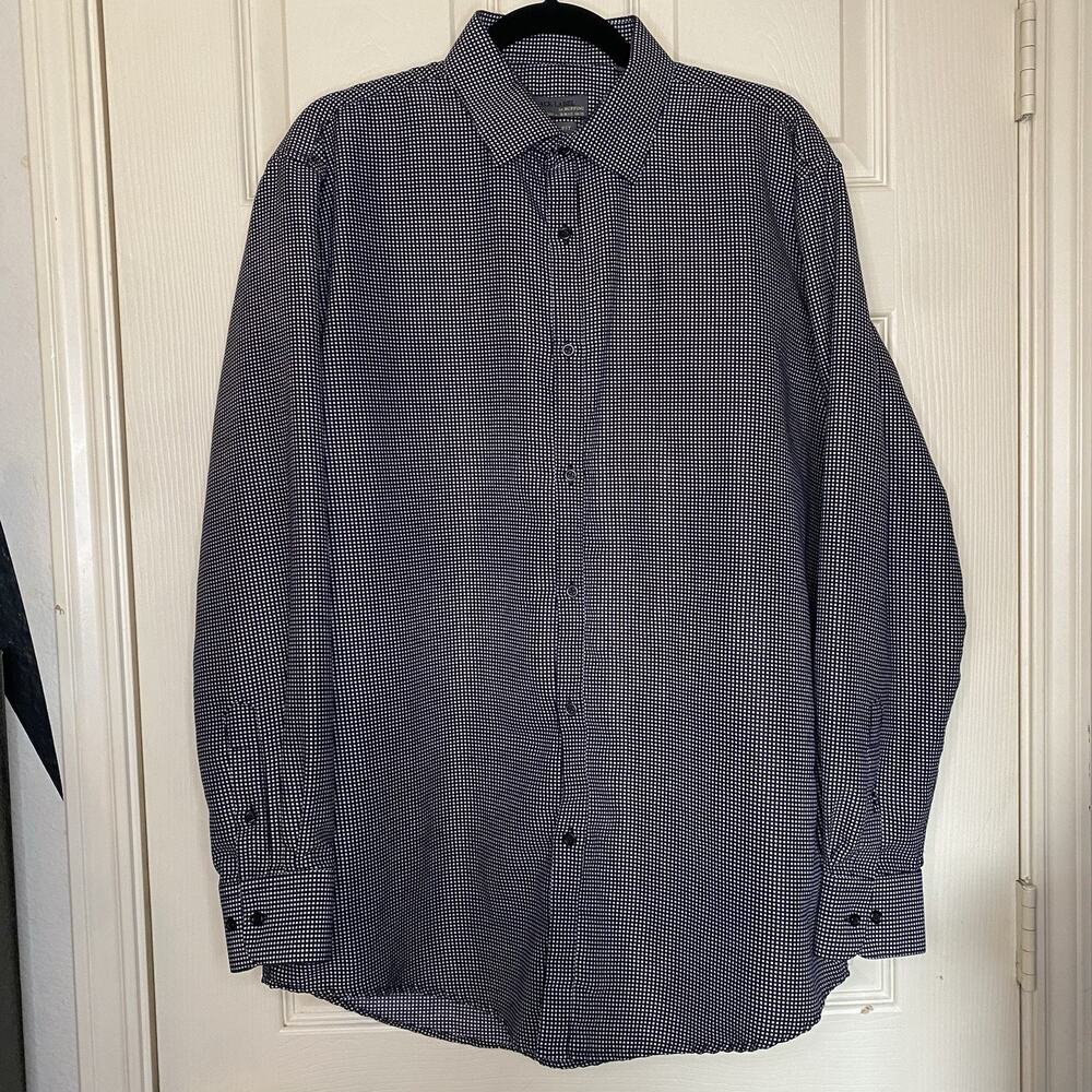 Ruffini Black Label Shirt Mens Slim FIt Black Polka Dot - L